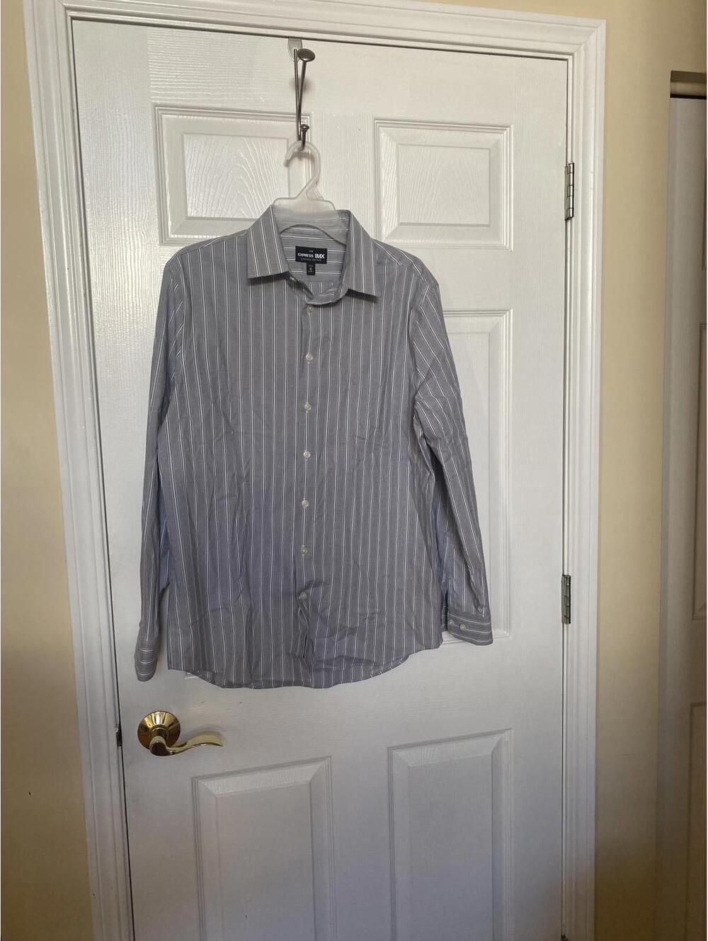 Express 1MX Slim Fit Stretch Cotton Dress Shirt Medium